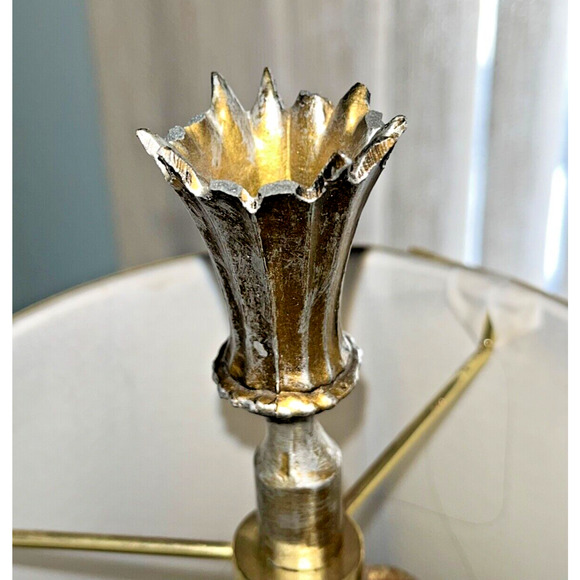 Antique French Victorian Art Deco Set Of 2 Hand Painted Lily Floral Lamps Works - Picture 15 of 16